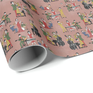 Papier Cadeau Orchestre de Jazz Vintage