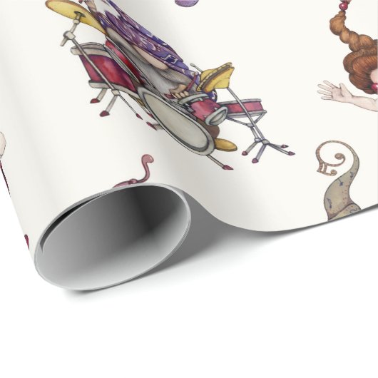 Papier Cadeau Orchestre Dwarf Music et diva offrent un concert d (Coin rond)