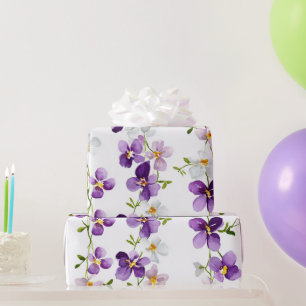 Papier Cadeau Orchidée à guirlande violette Élégante botanique f