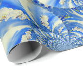 Papier Cadeau Orchidée aquarelle peinture, Nuages Mandala (Coin rond)