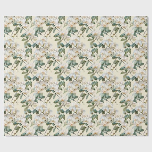 Papier Cadeau Orchidée blanche de Phalaenopsis (Plat)