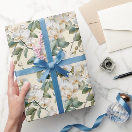 Papier Cadeau Orchidée blanche Phalaenopsis (Cadeaux)