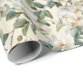 Papier Cadeau Orchidée blanche Phalaenopsis (Coin rond)