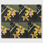 Papier Cadeau Orchidée jaune Fleur tropicale Botanique (Plat)