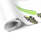 Papier Cadeau "Orchidée-noire-pourpre-foncée" (Coin rond)