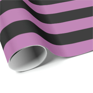 Papier Cadeau Orchidée radieuse et rayure noire