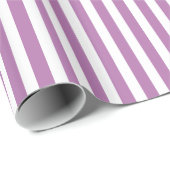 Papier Cadeau Orchidée rayonnante et Motif rayé blanc (Coin rond)