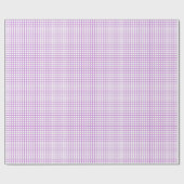 Papier Cadeau Orchidée sur Treillis Violet - Blanc (Plat)