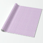 Papier Cadeau Orchidée sur Treillis Violet - Blanc (Déroulé)