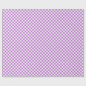 Papier Cadeau Orchidée Violet Gingham Rétro (Plat)