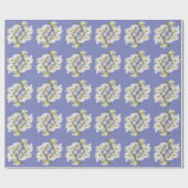 Papier Cadeau Orchidées blanches Pervenche Violet Anniversaire M (Plat)