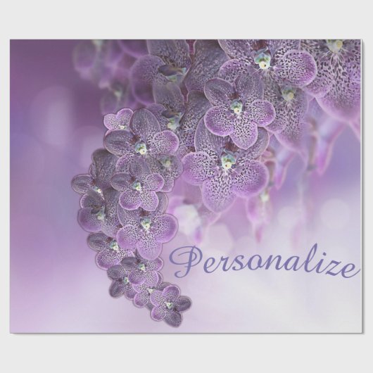 Papier Cadeau Orchidées de fleurs violettes (Plat)