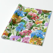 Papier Cadeau Orchidées florales tropicales été (Déroulé)
