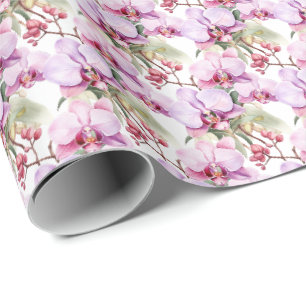 Papier Cadeau Orchidées pastel