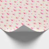 Papier Cadeau Orchidées rose pastel (Coin)