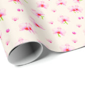 Papier Cadeau Orchidées rose pastel (Coin rond)