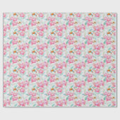 Papier Cadeau Orchidées roses. (Plat)
