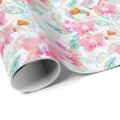 Papier Cadeau Orchidées roses. (Coin rond)