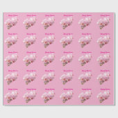 Papier Cadeau Orchidées roses “Joyeuses Pâques” (Plat)