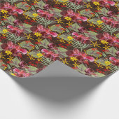 Papier Cadeau Orchidées rouges. (Coin)