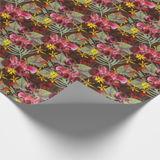 Papier Cadeau Orchidées rouges. (Coin)