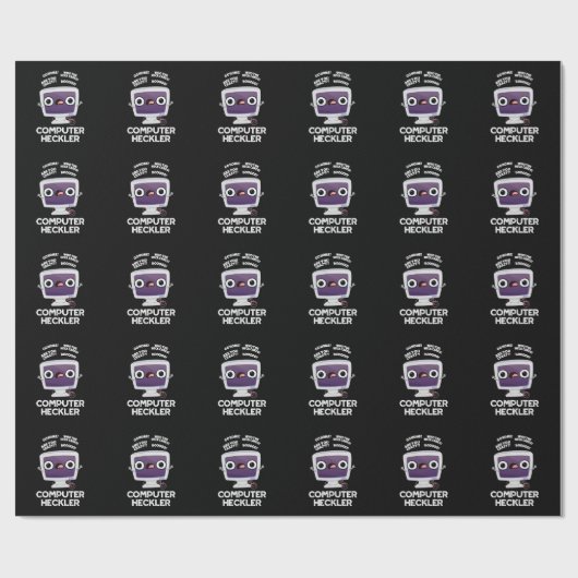 Papier Cadeau Ordinateur Heckler Funny Hacker Pun Dark BG (Plat)