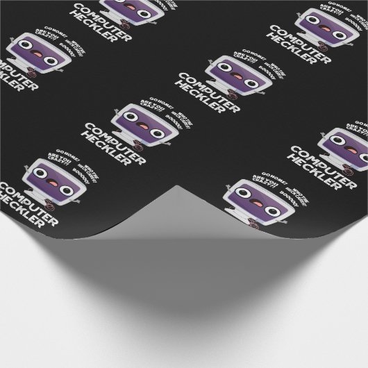 Papier Cadeau Ordinateur Heckler Funny Hacker Pun Dark BG (Coin)