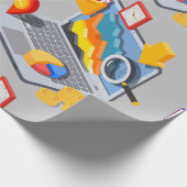 Papier Cadeau Ordinateur portable d'analyse de données commercia (Coin)