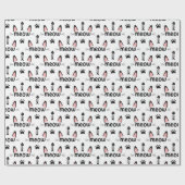 Papier Cadeau Oreilles de chats de miaou et empreintes (Plat)