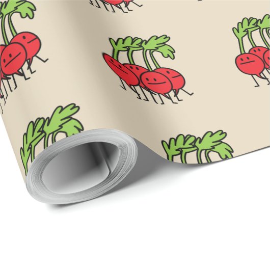 Papier Cadeau Organi végétal de groupe de radis de groupe (Coin rond)