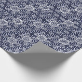 Papier Cadeau Oriental Navy Blue Star Asanoha Japon Motif (Coin)