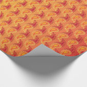 Papier Cadeau Oriental Orange Twin flamme Persian Paisley Motif (Coin)