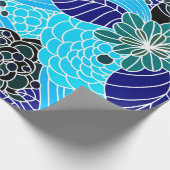 Papier Cadeau Oriental Pattern in Blue Shades Wrapping Paper (Coin)