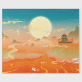 Papier Cadeau Oriental peinture paysage antique, pai classique (Plat)