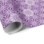 Papier Cadeau Oriental violet Ayame Star Asanoha Japon Motif (Coin rond)