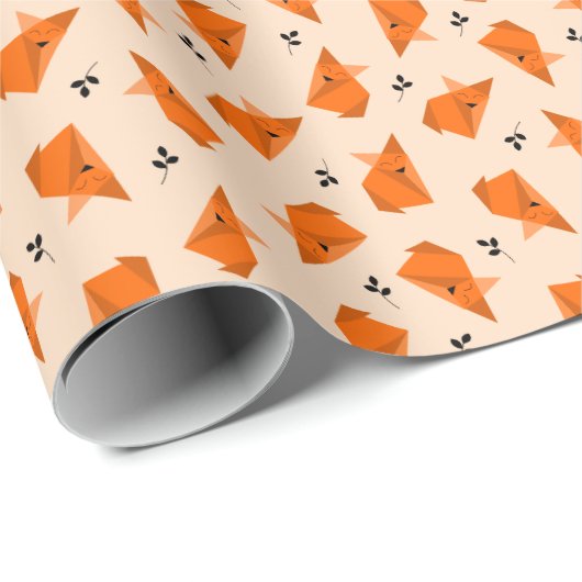 Papier Cadeau Origami Fox (Coin rond)