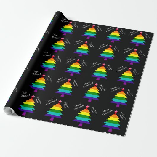 Papier Cadeau Original 8 bandes LGBT Pride Drapeau LGBTQ Noël (Déroulé)