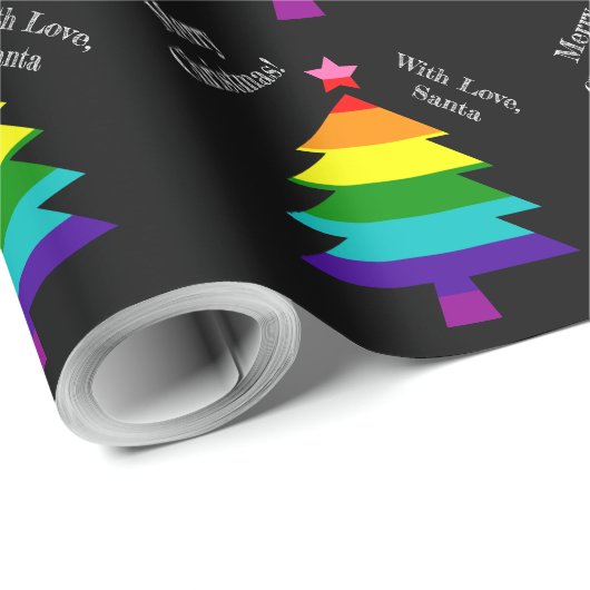 Papier Cadeau Original 8 bandes LGBT Pride Drapeau LGBTQ Noël (Coin rond)