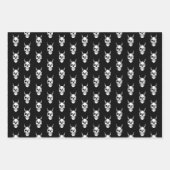 Papier cadeau original noir avec têtes de mort (Devant)