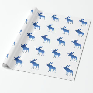 Papier Cadeau orignaux bleus