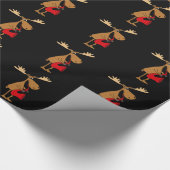 Papier Cadeau Orignaux drôles jouant l'art rouge d'original de (Coin)