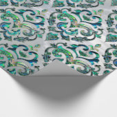 Papier Cadeau Ormeau et perle orientaux persans de motif (Coin)