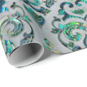 Papier Cadeau Ormeau et perle orientaux persans de motif (Coin rond)