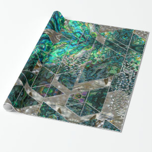 Papier Cadeau Ormeau géométrique abstrait et nacre