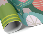 Papier Cadeau Ornament Jumble (Coin rond)