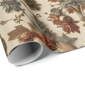 Papier Cadeau Ornate Baroque Christmas Pattern Wrapping Paper (Coin rond)