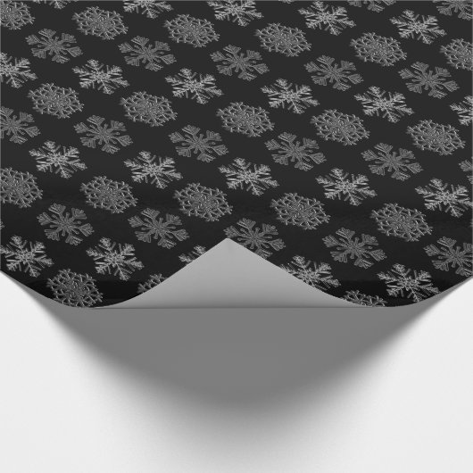 Papier Cadeau Ornate Cristaux de glace Élégant Motif (Coin)