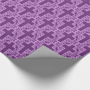 Papier Cadeau Ornate Cross-7-Purple