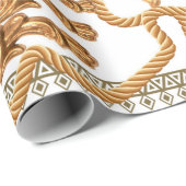 Papier Cadeau Ornement baroque doré. Carton or, cicatrice or (Coin rond)