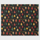 Papier Cadeau Ornement Bauble de Noël brillant (Plat)